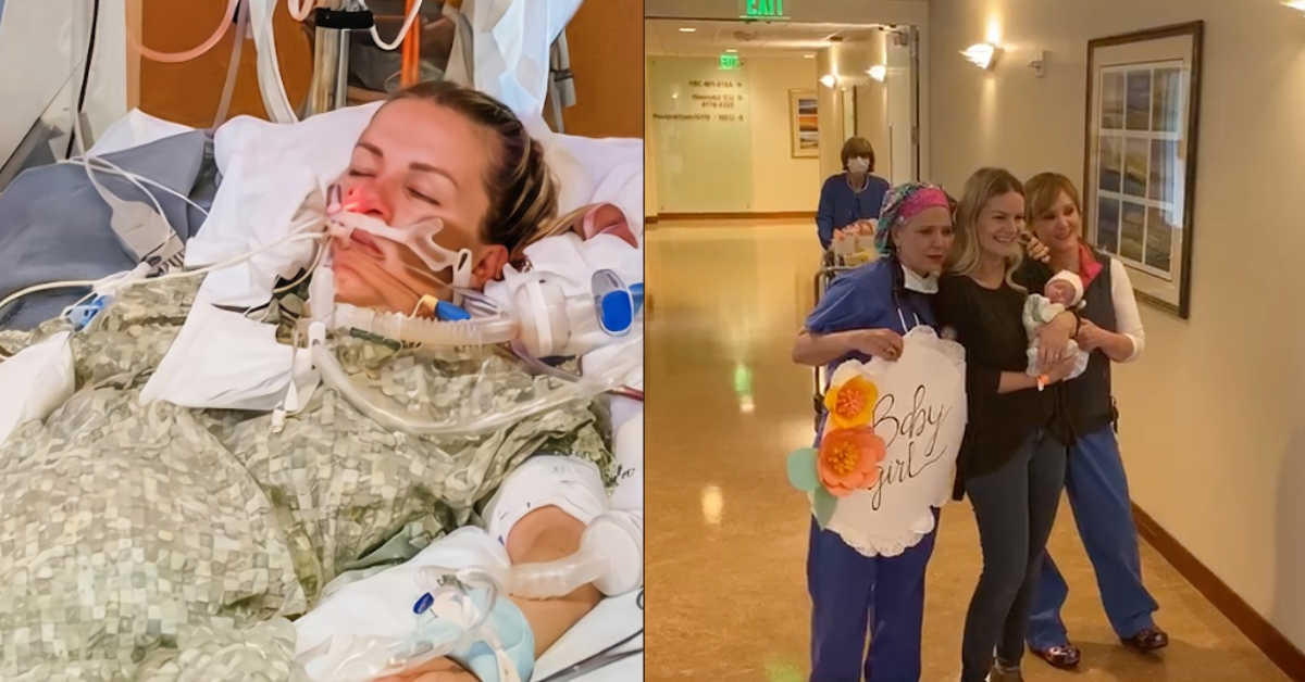 Angela in the hospital during her illness, and later at home with her family