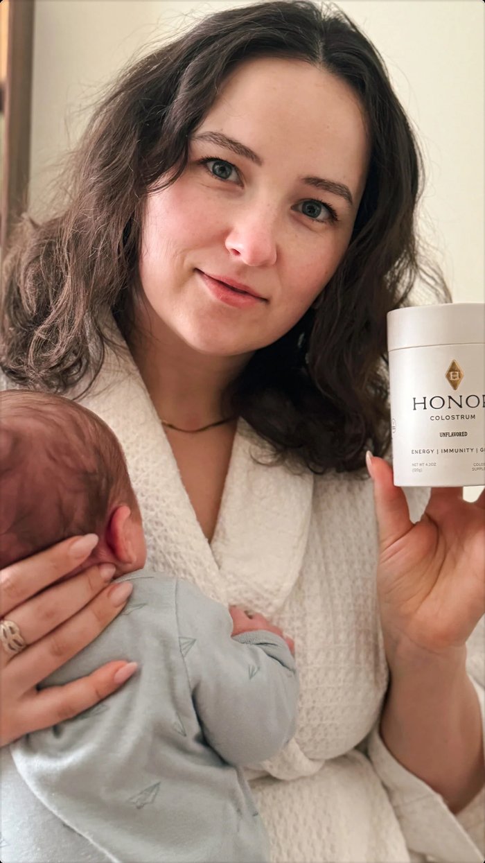 Oksana Galas with her Honor products